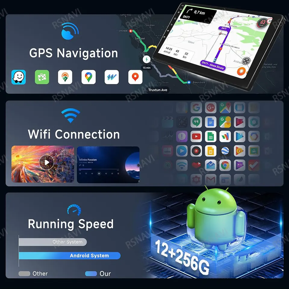 Autoradio Android 15 Con Schermo 9'' Per Mercedes B200/W245/W169/Vito/Sprinter – 4GB/128GB, Wireless Carplay, GPS, Retrocamera AHD E Bluetooth 5.0