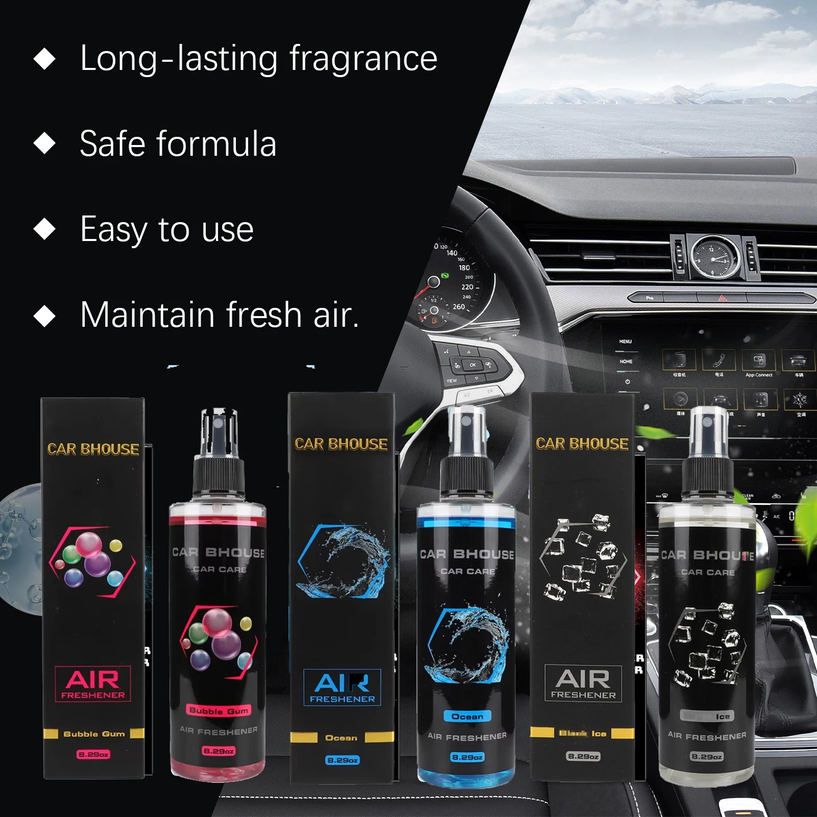 Deodorante per Auto e Casa 245ml, Profumo Spray per Mani, Deodorante per Ambienti, Diffusore per Bagno, Purificazione dell'Aria - Image 5
