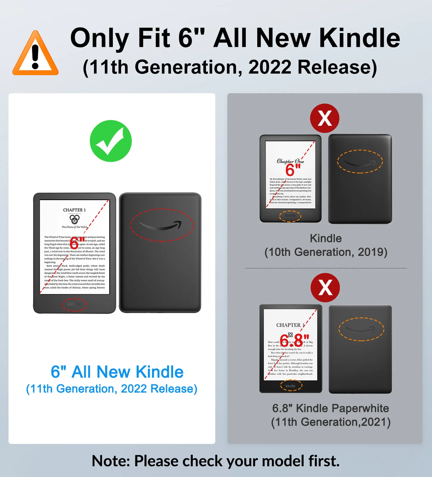 Premium PU Leather Kindle Case - Lightweight Cover with Stand & Hand Strap, Auto Wake/Sleep Function