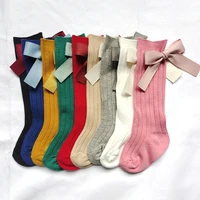 New Children's Socks Big Bows Princess Girls Knee High Sock Baby Toddler Infant Long Tube Socken Kids Leg Warm Winter 4