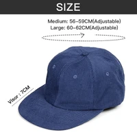 Big Size Corduroy 6 Panel Cap for Men Cotton Mid-Profile Hip-Hop Cap Unstructured Flat Visor Comfortable Breathable Snapback Hat 2