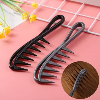 1 pettine di squalo a denti larghi esfoliante per parrucchiere riccio pettine per capelli strumento per lo styling, speciale per parrucche di capelli veri