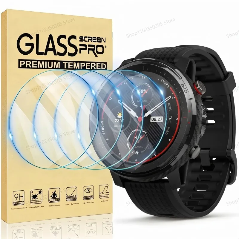 Amazfit Stratos 3 프리미엄 스크린 프로텍터용 강화 유리 HD 투명 긁..