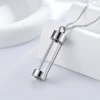 Fashion Glass Cremation Jewelry Urn Necklace for Ashes Stainless Steel Perfume Vial Openable Pendant with Filling Set 5