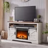Fireplace TV Stand for 65+ Inch TV, 33" Tall Highboy Farmhouse Entertainment Center w/ 23'' Electric Fireplace, Rustic Media 1