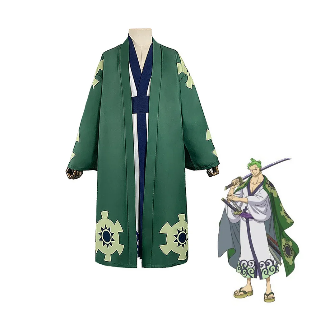

Anime Adult Cosplay Roronoa Zoro Kimono Man Costume