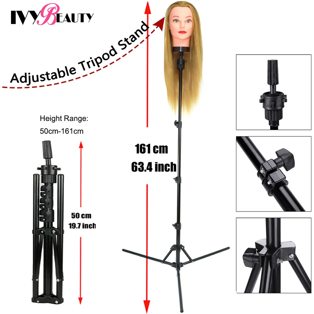 Professional Wig Stand Wig Head for Styling Wigs Adjustable Metal Tripod Wig  Holer Good Quality Canvas Head - AliExpress