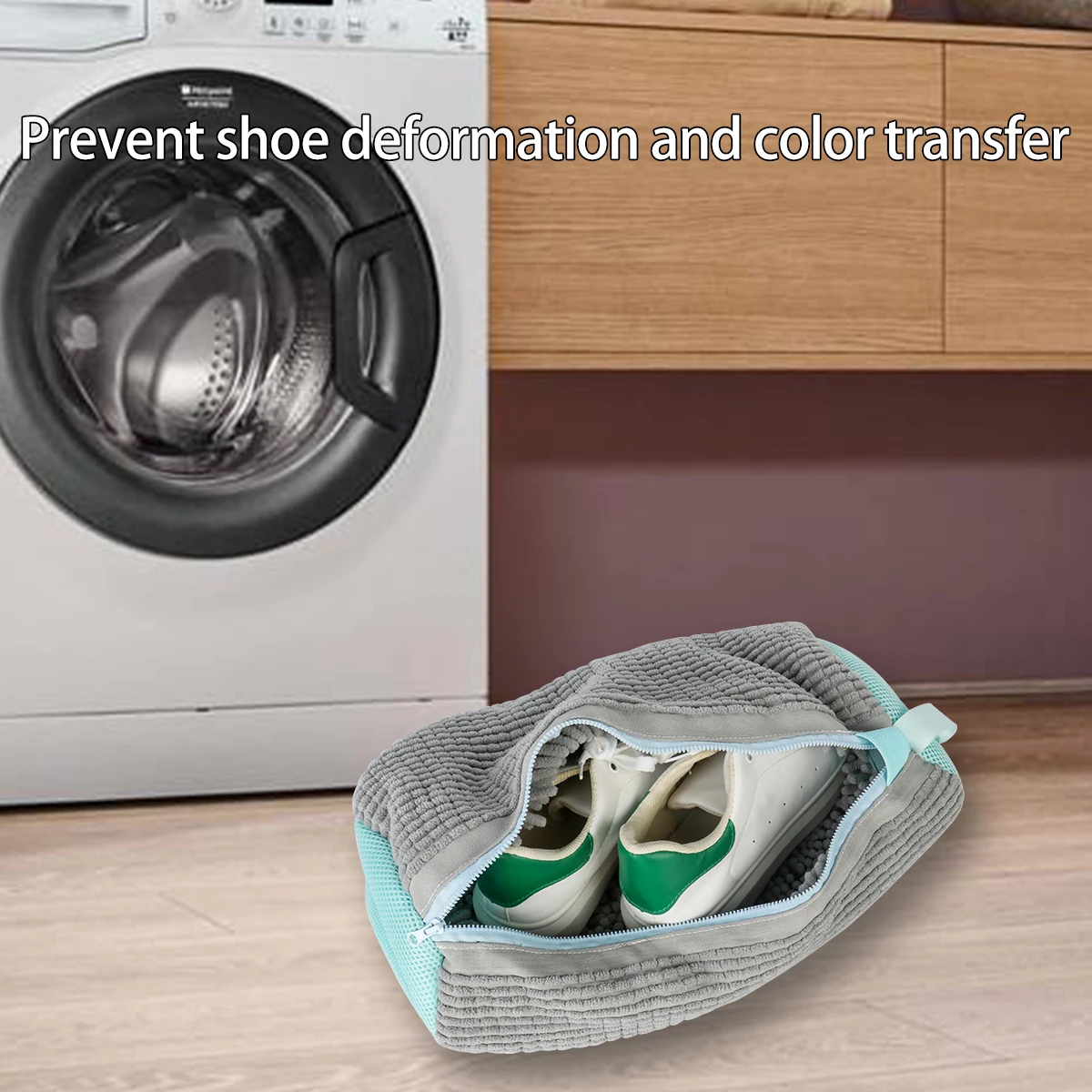 Wash Bag Padded Net Laundry Shoes Protector Fluffy fibers Polyester Washing Shoes Machine Friendly Laundry Bag Drying Bags laundry bag shoe washing bag