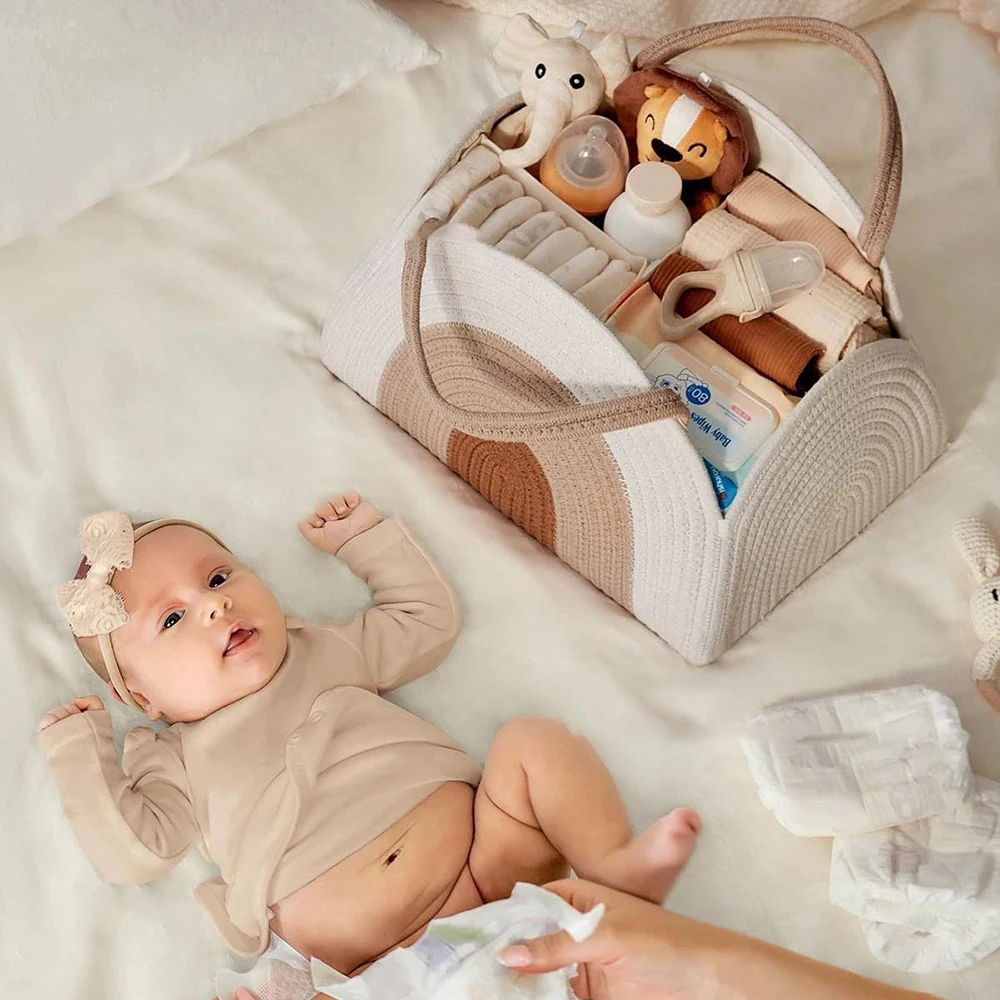 기저귀 가방 무지개 아치 모양 아늑하고 부드러운 디자인 부드러운 질감 넉넉한 포켓 가벼운 휴대용  기저귀 가방