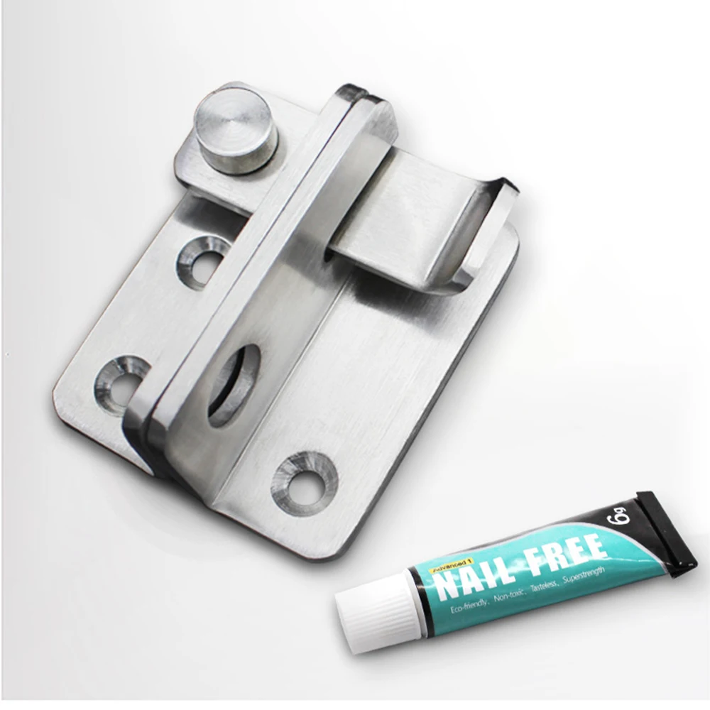 Description Picture 5 of itemStainless Steel Door Bolt Punching Wardrobe Latch Drawer Lock Safety Waterproof Explosion Anti-violence Bathroom Accessories