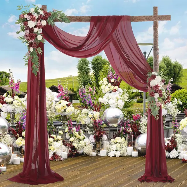 Drappeggio Chiffon Per Arco Nuziale 75x600 Cm - Decorazione Matrimoni, Feste E Palco - Foto 9