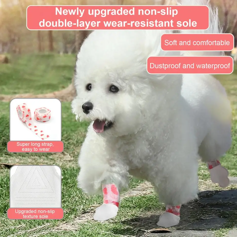 Dog Feet Covers Disposable Dog Boots For Paw Protection, 12 Pcs