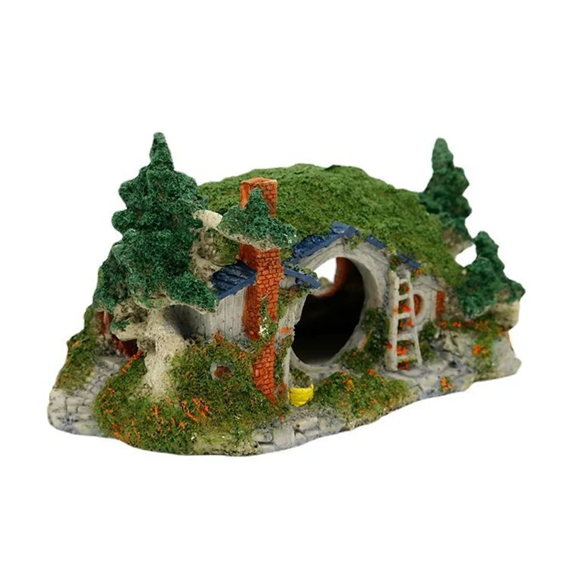 Ruiqi Aquarium Creative Landscaping Castle Resin Hobbit House Dodging Fish Tank Decoration