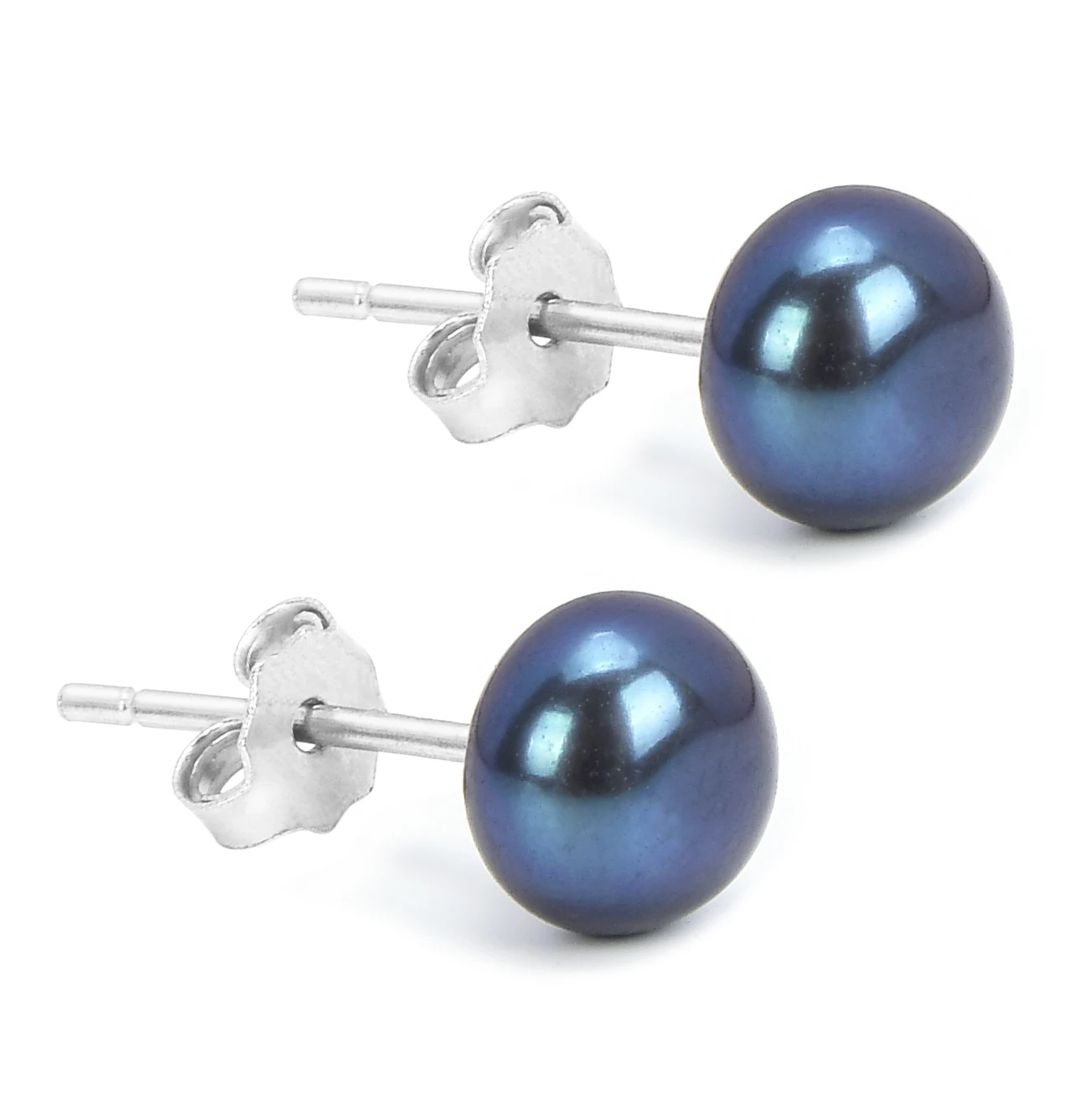 PearlStud925SilverEarringsWomenNaturalFreshwaterCultured