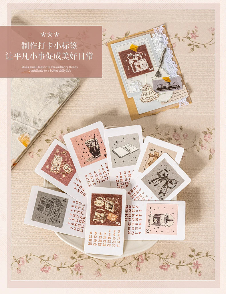 Journal GO 100 Seiten Delicate Girl's Life Material Book Daily Life Material Paper für Scrapbooking Collage Junk Journal DIY – Detail 12