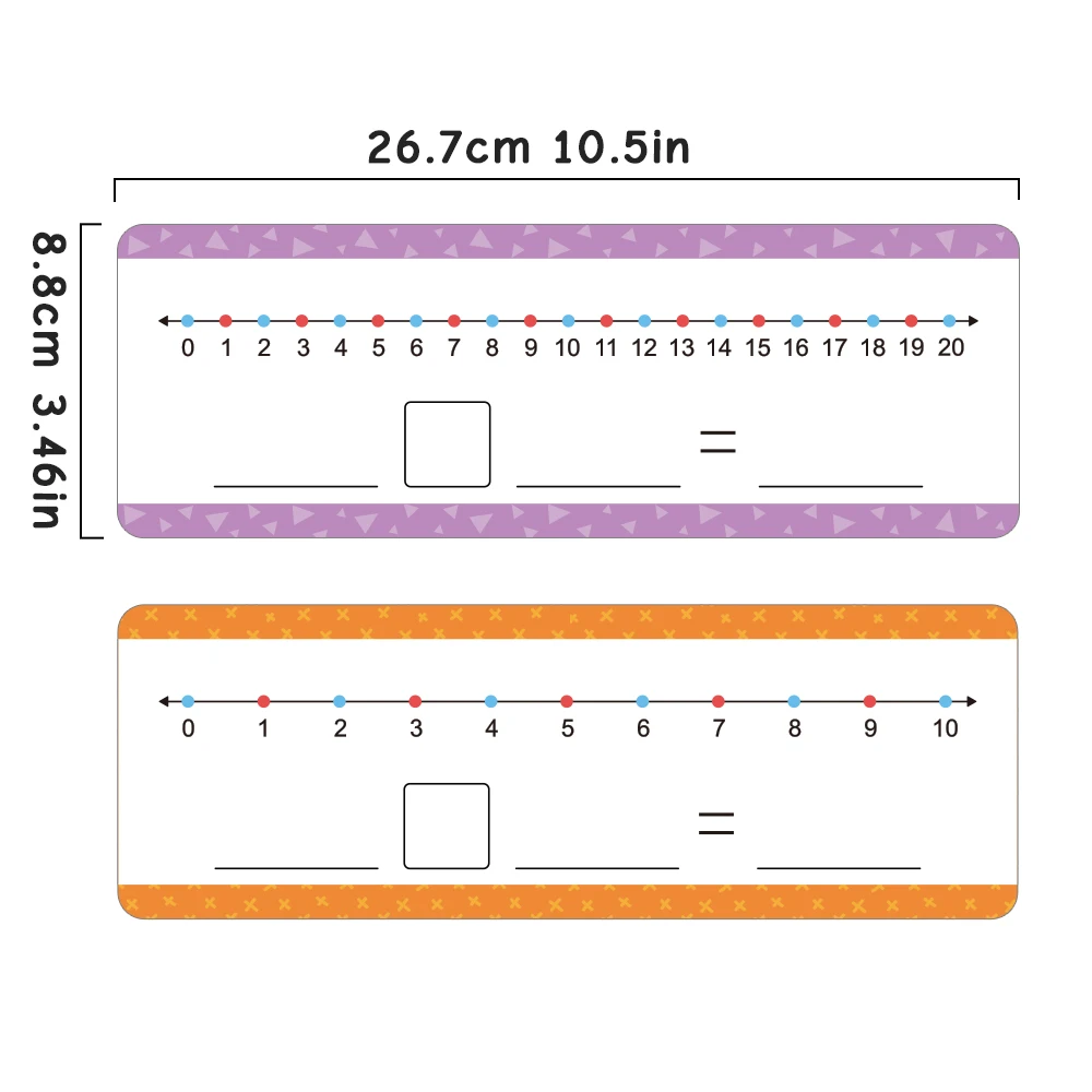 16Pcs Educational Dry Erase Number Line Cards for Kids Math Learning