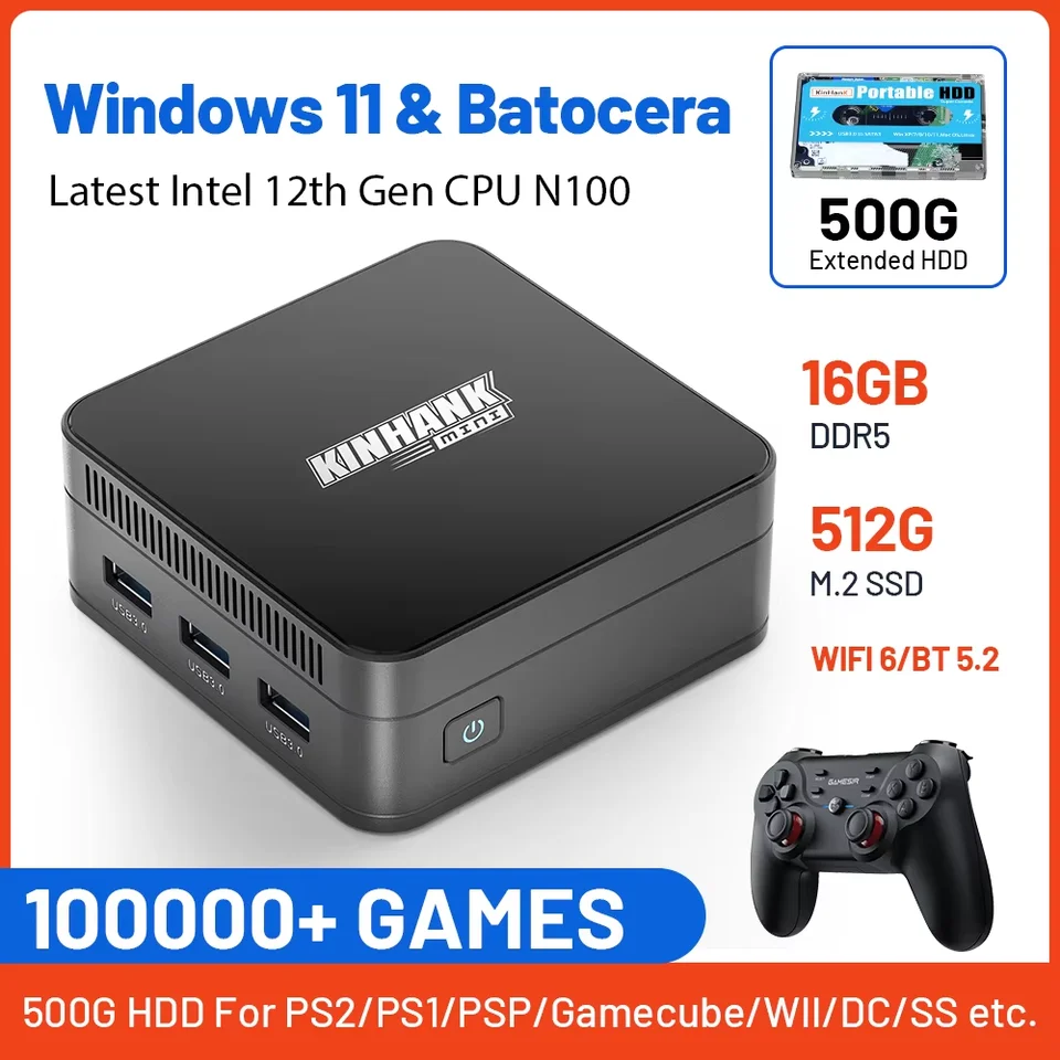 Super Console KP100 Mini PC Intel N100 16GB DDR5 & 512G SSD