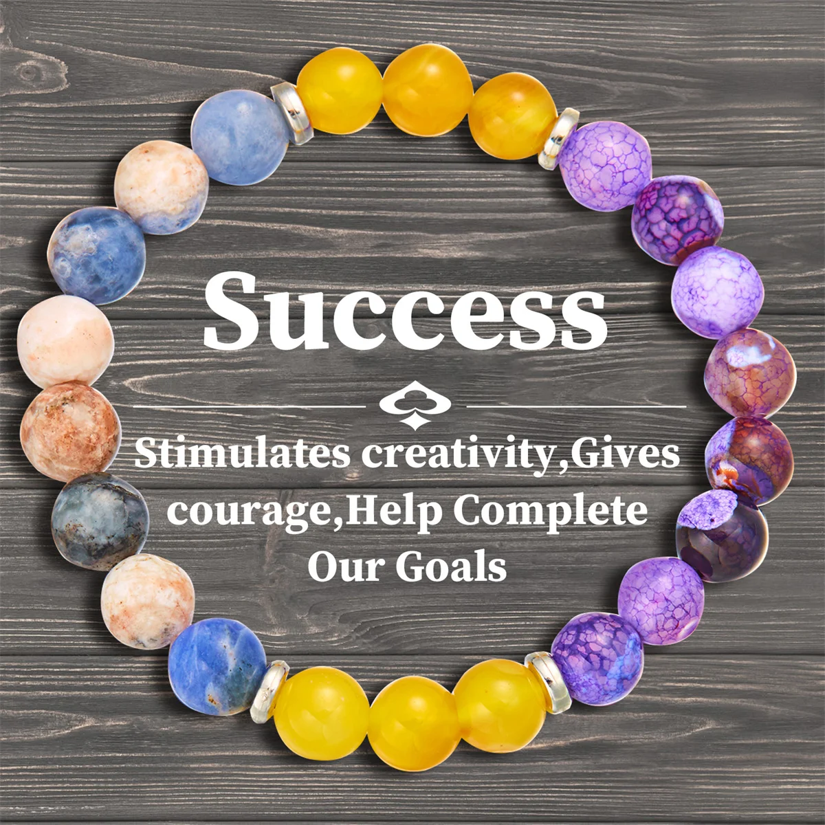 Manifestation bracelet collection with tag labels