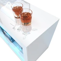 63" LED TV Stand for Televisions up to 70In, TV Cabinet with Adjustable Glass Storage Shelves, Modern LED Entertainment Center 3