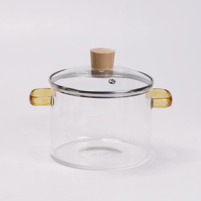 glass pot Glass Pot with Lid and Handle Stovetop Cooking