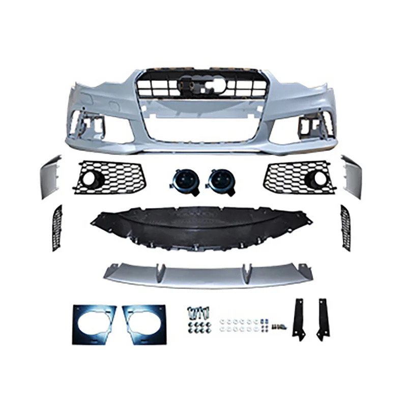 

For 12-15 Audi A6l/s6 Upgraded Rs6 Large Surround Front Bumper Assembly, Grille Decoration, Horn Upgrade Accessories