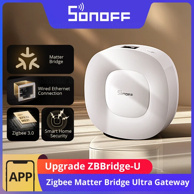 SONOFF ZBBridge-U Zigbee Matter Bridge Ultra Smart Home Security Ethernet Connection OTA Upgrade Works SNZB-01P/SNZB-06P Devices 1