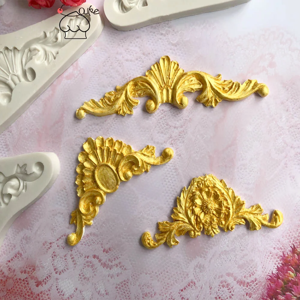 European Retro Lace Shape Silicone Mold Kitchen DIY Fondant Cake Baking Tool Chocolate Mold
