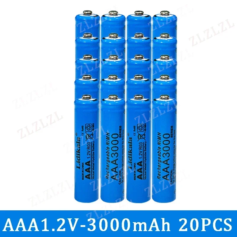 2-120PCS High Quality 1.2V AAA 3000mAh Nickel Hydrogen Battery Alkaline 1.2V Clock Toy Camera Battery Rechargeable Battery 4