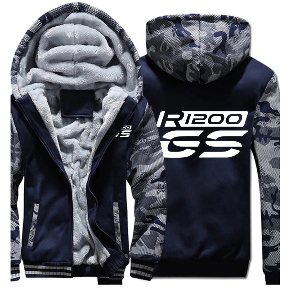 Men Windproof Padded Hooded Fleece Jacket Autumn Winter