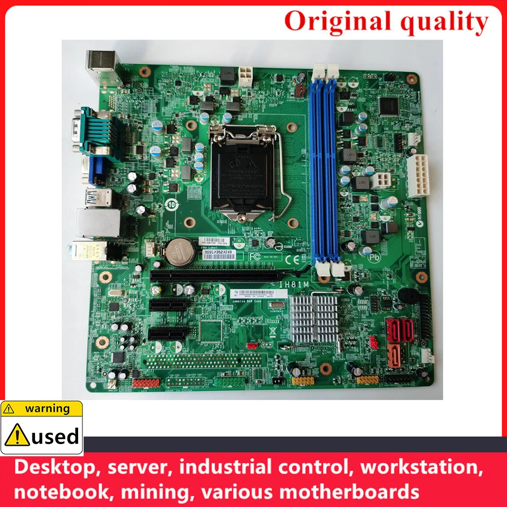 

Used 100% Tested For Lenovo ThinkCentre E73 IH81M H81 Desktop Motherboard DDR3 03T7161 00KT254 00KT255 LGA 1150