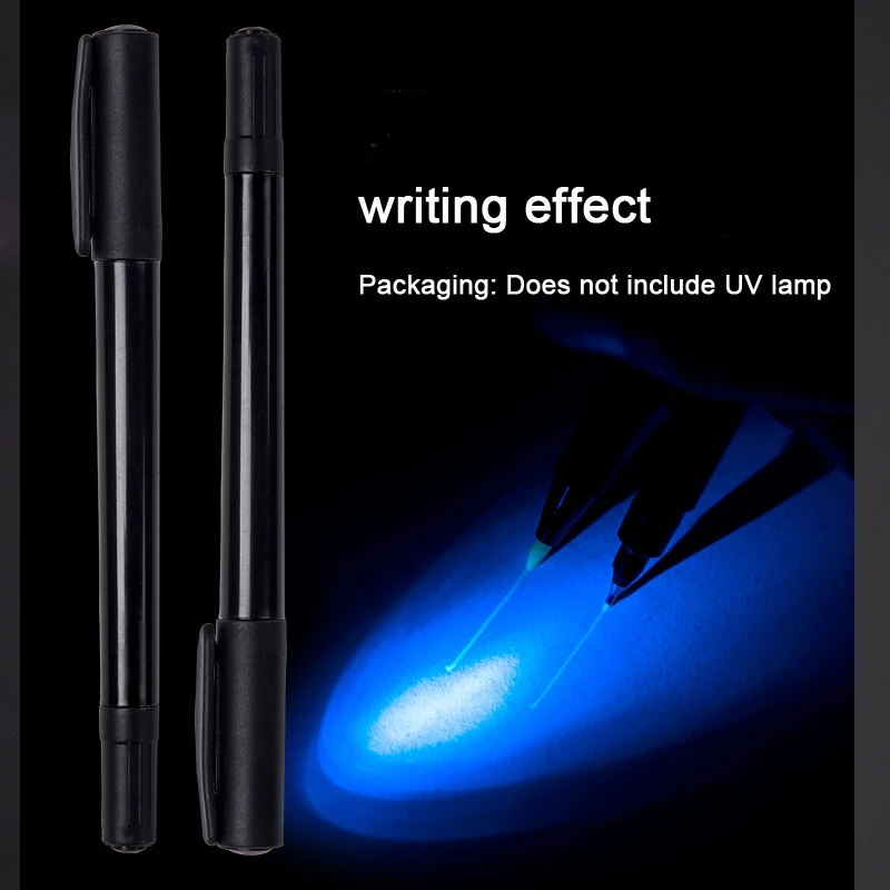 Invisible ink pen 1pcs Invisible Fluorescent Pen UV Light Markers Pen Dual Tip 0.5mm/1.0mm Hidden Ink Invisible Children Spy Game