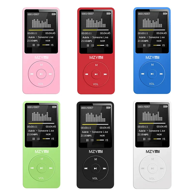 MZYMI MP3 MP4 Player HiFi Lossless Portable Digital Screen Music Recorder FM Radio Voice 16GB Micro Memory TF Card mp4 player,music player