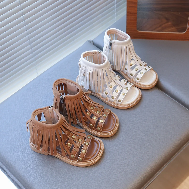 Girls Summer Non Slip High Top Roman Sandals