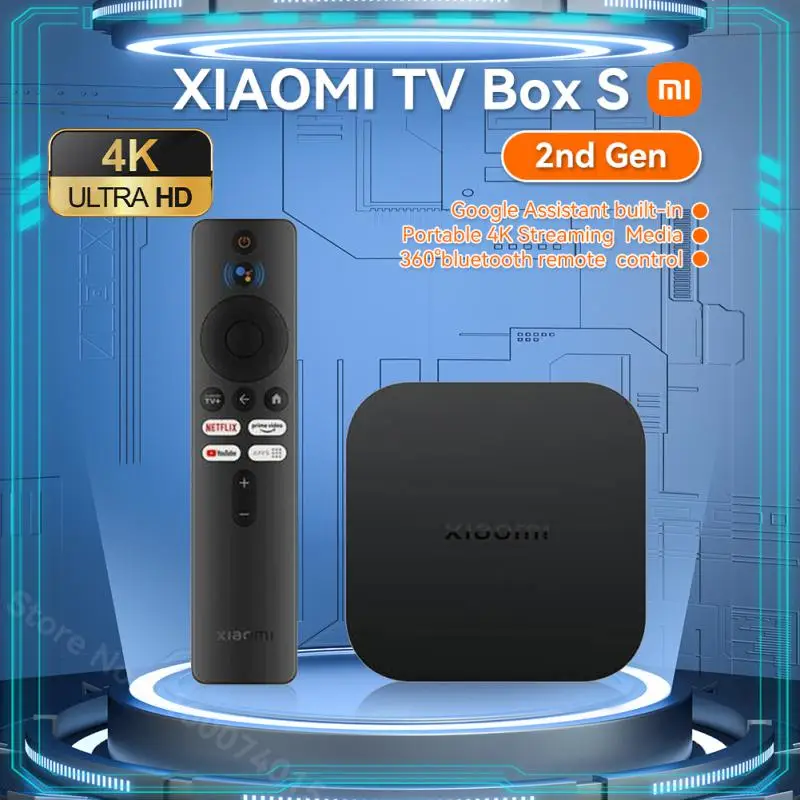 Versione Globale Xiaomi Mi Tv Box 2Nd Gen 4K Ultra Hd Google Tv Dolby Vision Hdr10 + Google Assistant Smart Mi Box S Media Player
