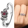 Brand new 925 silver Mickey Mouse and Minnie Mouse women's rings are suitable for women's fashion and exquisite ring jewelry 2