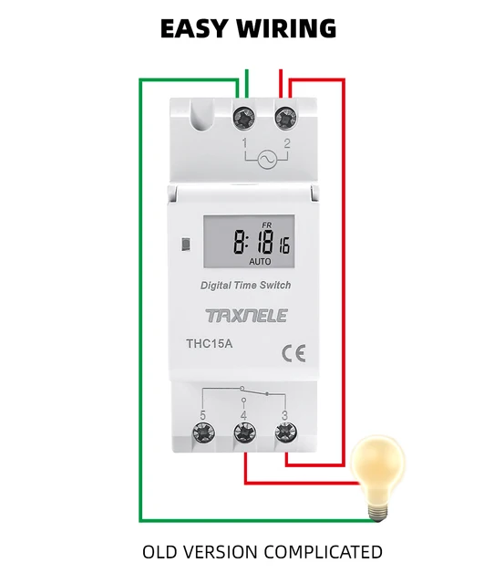 SJLERST Interrupteur Minuterie Numérique THC15A 220-240VAC 16A