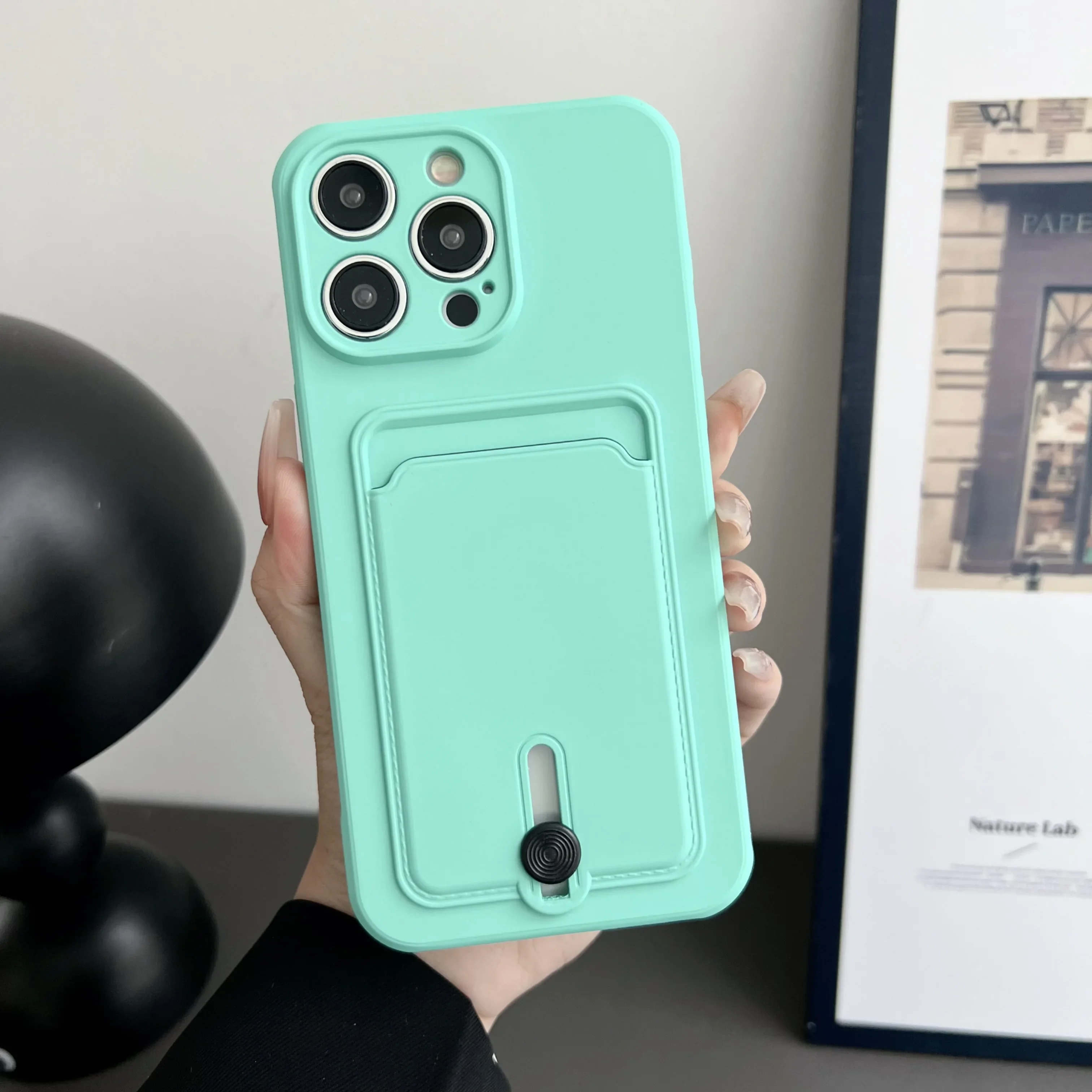 Sleek Shockproof Silicone Wallet Case with Push Card Holder