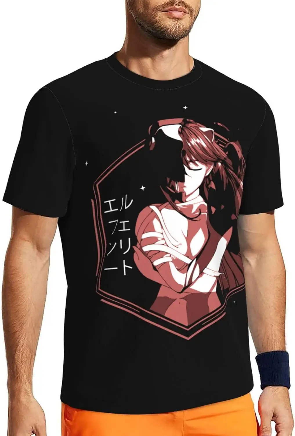 

Anime Elfen Lied Lucy T Shirt Mens Summer Round Neck Shirts Casual Short Sleeves Tee