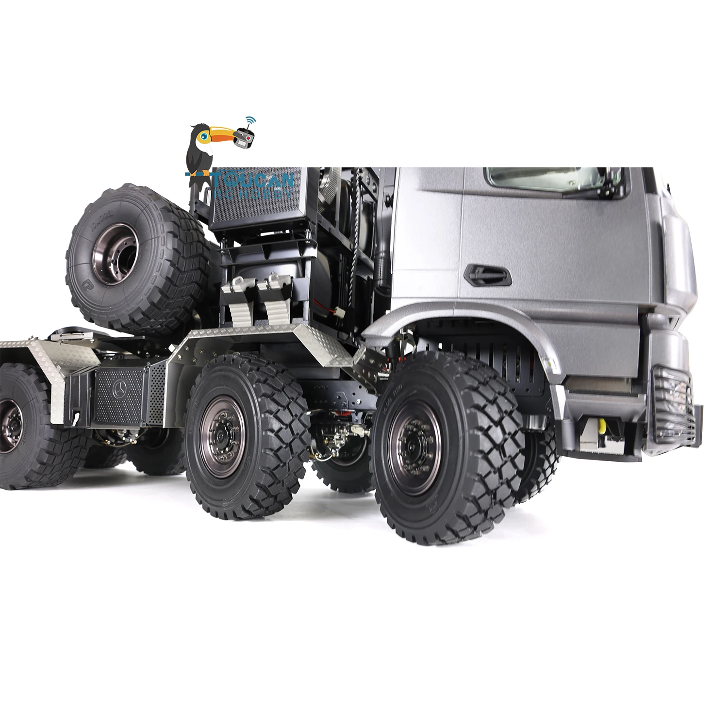 JDM 1/14  8*8 Metal Off-road RC Tractor Model With Differential Axle 3Speed Gearbox Sound Light System Outdoor Toy TH20010 3
