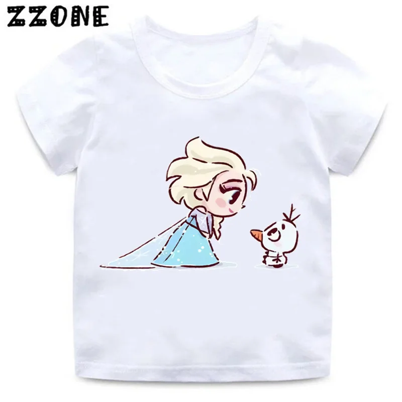 Little Mermaid Ariel Princess Cinderella Print Cute Kids T-Shirts Girls Clothes Baby Boys T shirt Summer Children Tops,ooo5326 5