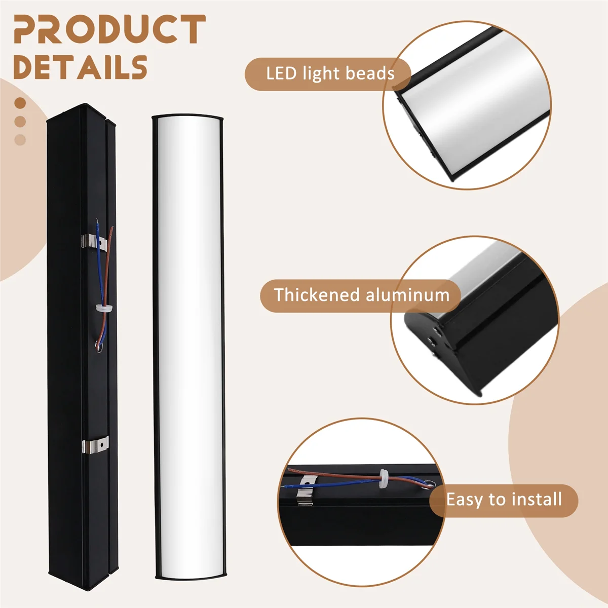 BAAU Long Strip Outdoor Patio Wall Lights Villa Porch Garden Patio Exterior Wall Lights Exterior Decorative