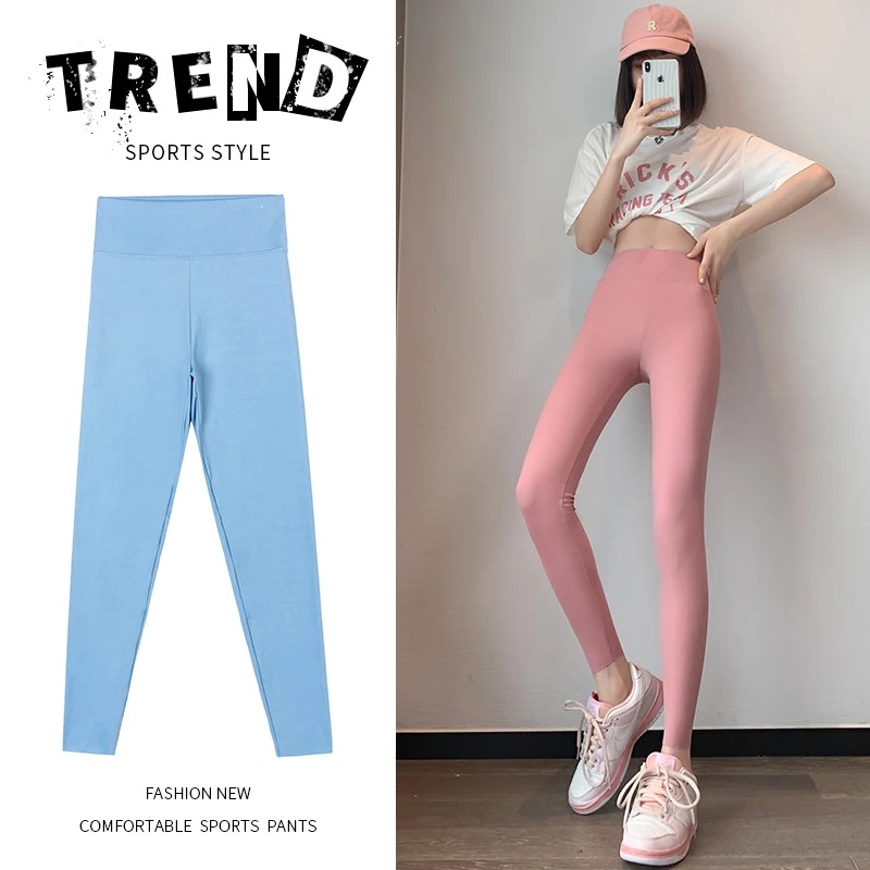 New Women'S Outerwear Summer Thin Cycling Leggings Pants Versatile Fashionable Hip Lifting Fitness Exercise 9-Point Trousers