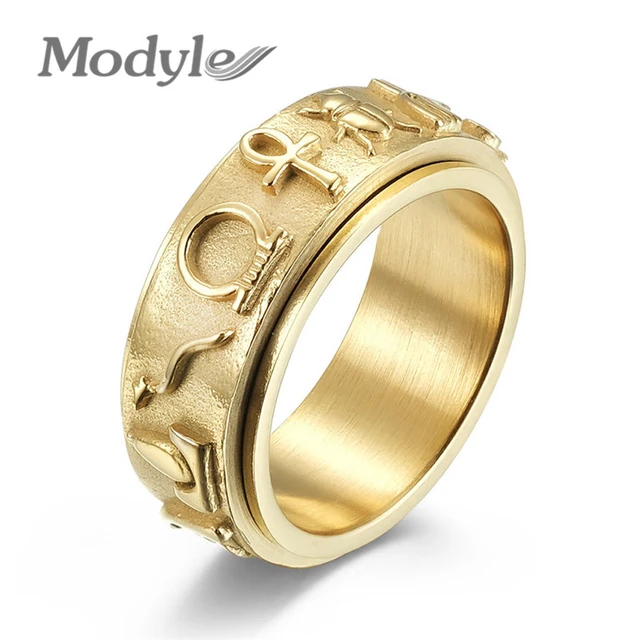 U7 Finger Spinner Rings Gold Color Classic Fashion Jewelry Rotating Ring  For Men/Women Trendy R306 - AliExpress