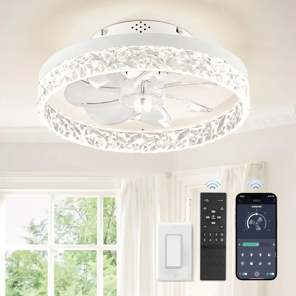 Ceiling Fans, with Lights, Low Profile Ceilings Fan with Light and Remote, Reversible, Ceiling Fan