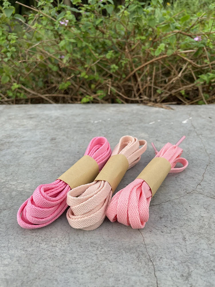 HIBERNI Pink Red Flat Wide Shoelaces - Versatile Shoe Accessories
