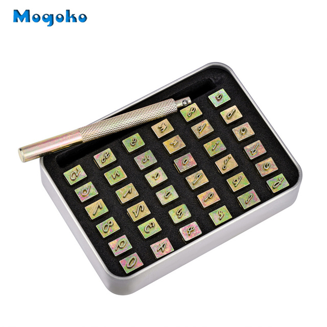 26 Letters A-Z Alphabet 10 Numbers Imprinted Metal Leather Punching Tools for Leather Belt Bag Hat Shoes Craft Marking