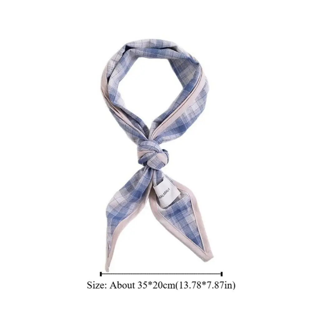 Retro Korean Children's Scarf Striped Plaid Triangle Bandana Sweet Boys Girls Waist Scarf Neckerchief