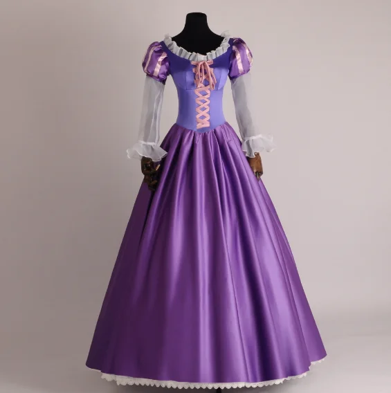 

Adult Women Princess Rapunzel Cosplay Costume the Tangled Halloween Costume Girls Women Fancy Dress Ball Gown Christmas Party