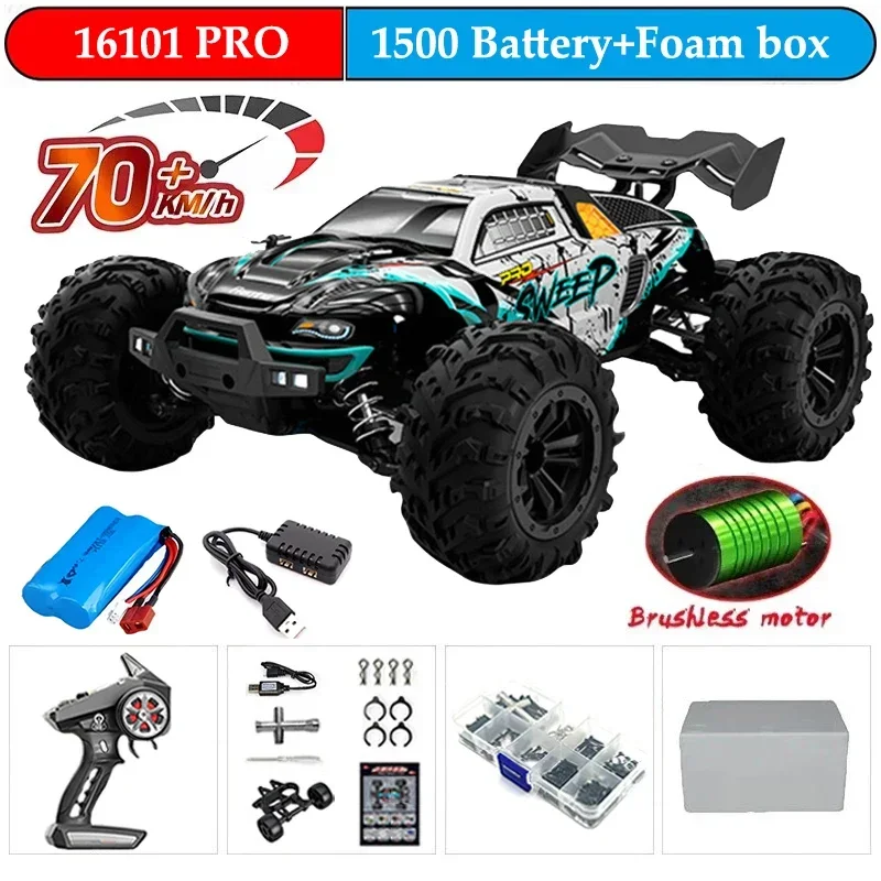 1:16 70KM/H 또는 50KM/H 4륜구동 RC카 LED 리모컨 자동차 고속 드리프트 몬스터 4x4 트럭 어린이용 vs Wltoys 144001 장난감