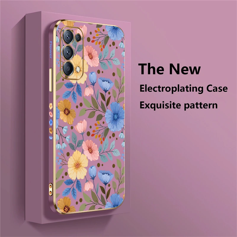 Elegant Floral Silicone Phone Case with Plated Design – Soft Protective Cover